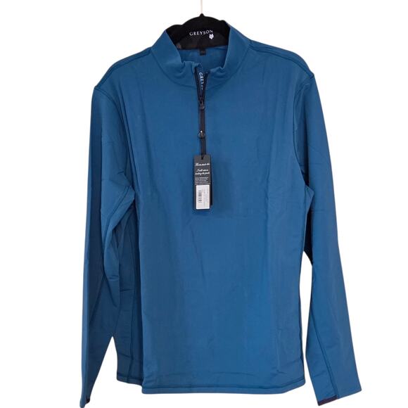 Greyson Golf Tate Quarter-zip Mockneck Shirt NWT Sea Turtle Teal Performance L - Picture 5 of 12